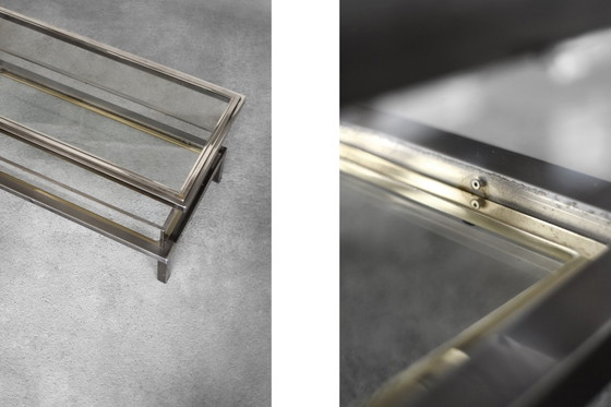 Image 1 of Vintage coffee table with glass cabinet by Maison Jansen, France 1970