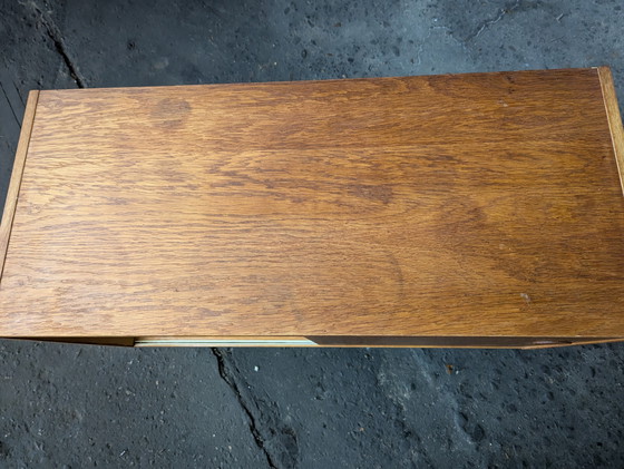 Image 1 of Vintage Deense teak kast met schuifdeuren