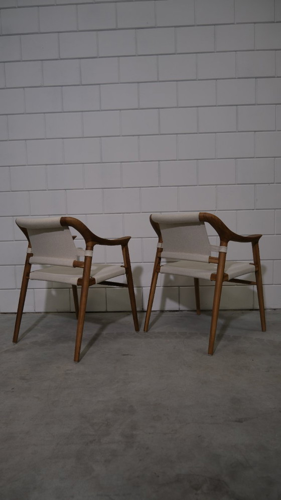 Image 1 of Set van 4 massief teak Lyra stoelen – minimalistisch design geïnspireerd op Noors vintage (showroommodel)