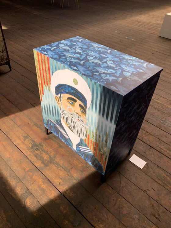 Image 1 of Vintage cabinet upcycled with art prints by Sailor