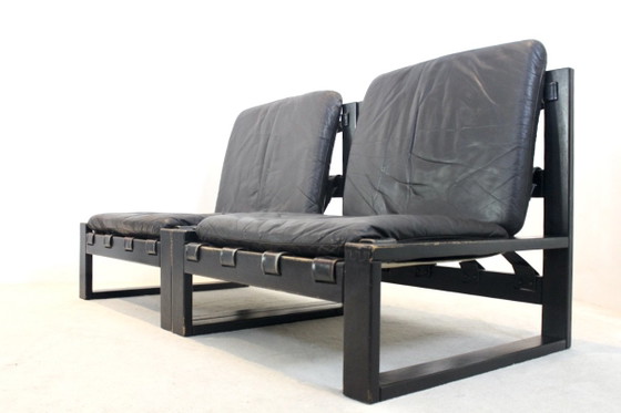 Ensemble de salon par Atelier Sonja Wasseur, Salons de jardin & lounge design d'occasion, Cuir, Bois (photo 3 sur 14)