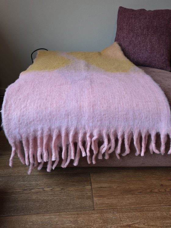 Image 1 of Plaid Zapotec soft lilac recycled throw from Malagoon