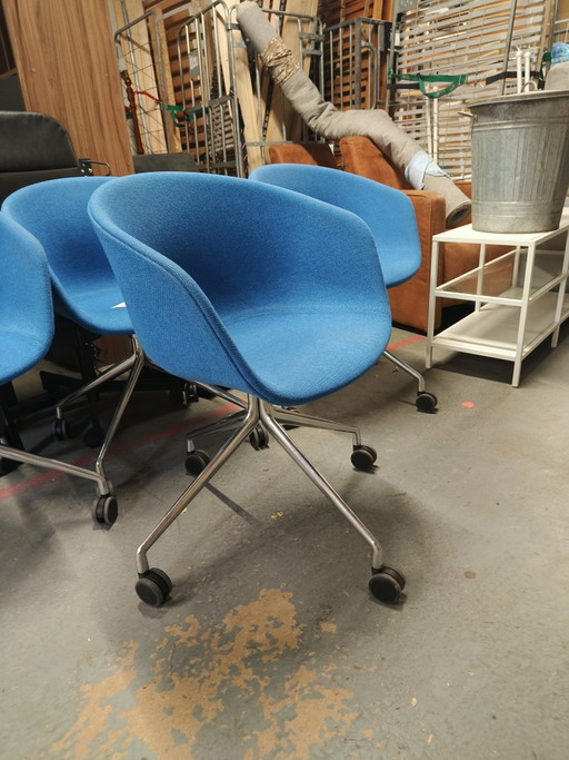 4 Chaises de bureau HAY Design Vintage en bleu