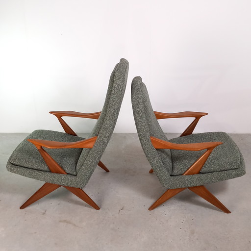 Ensemble de fauteuils design Mid-Century | vintage restaurés