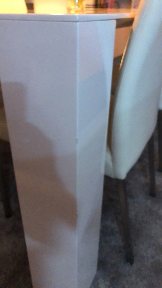 Mesa de comedor blanco brillante, Vision, Muebles, MDF, Plástico (foto 5 de 5)