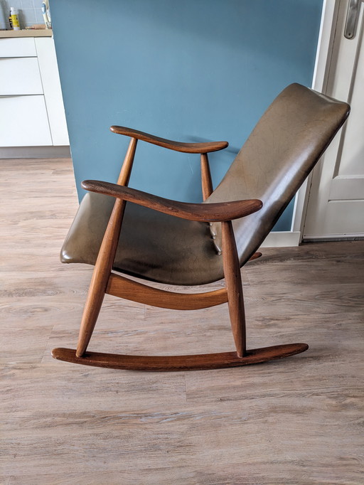 Rocking Chair vintage Webé Louis Teeffelen design rétro