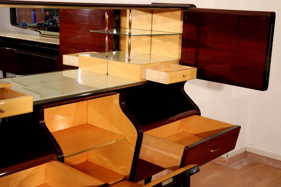 Image 1 of Credenza di metà secolo di Osvaldo Borsani, mogano, palissandro, acero, Italia, anni '50