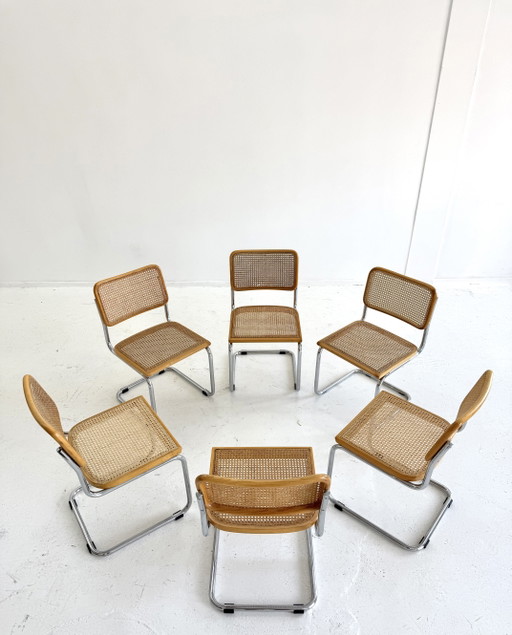6 sedie Cesca Marcel Breuer – eetkamerstoelen, Aluminium, Wood (photo 2 of 13)
