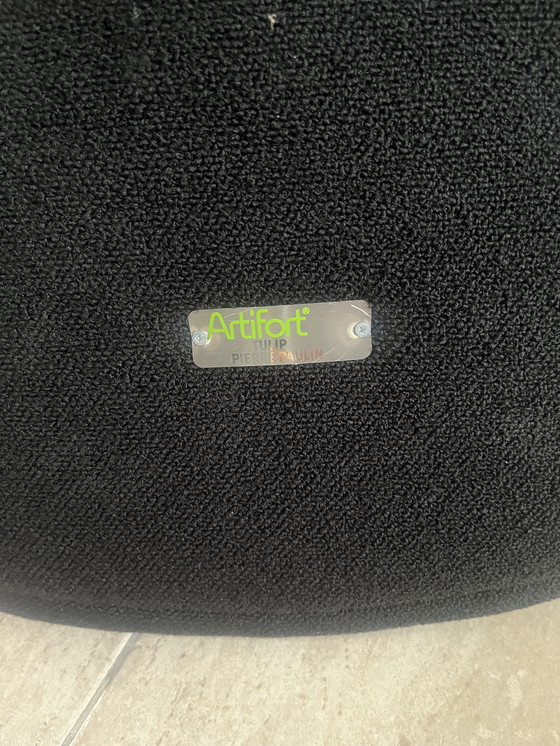 Image 1 of 2x Artifort Little Tulip negro tapizado