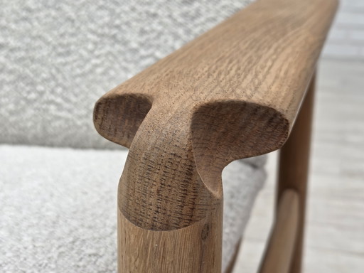 1970s, Renovated Danish 3-Seater Sofa, Solid Oak Wood