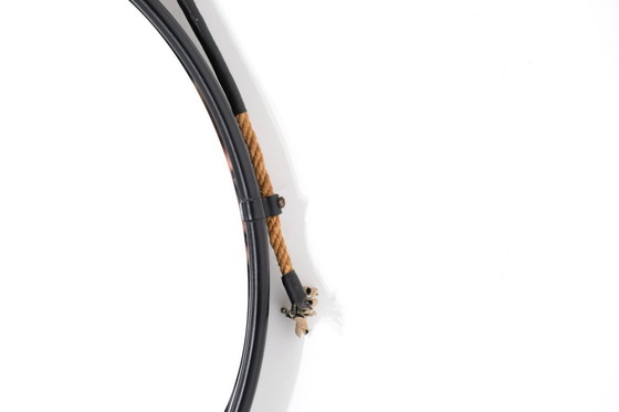 Image 1 of Specchio rotondo vintage in acciaio, Italia, anni '70.