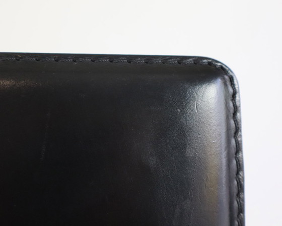 Image 1 of 6 fauteuils en cuir Fasem S44 de Giancarlo Vegni, années 80