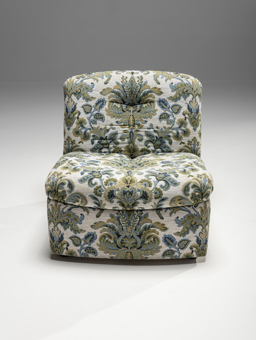 Mid-Century Flowered Lounge Chair, Italy, 1960s