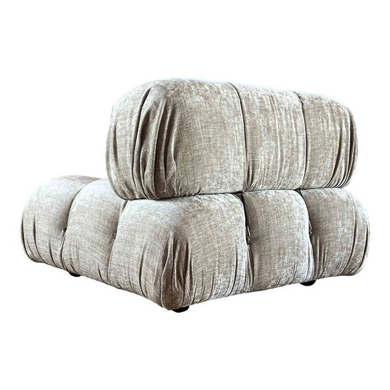 Image 1 of 2x Camaleonda sofa modules by Mario Bellini for B&B Italia in off-white velvet, Italy, 1970s