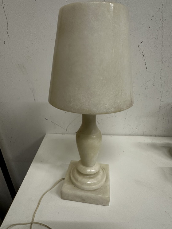 Image 1 of Vintage 70's Alabaster Lamp H 39 Cm