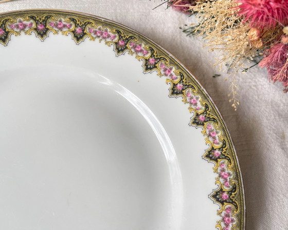 Vintage White Floral Porcelain Footed Platter, Made in France – Crockery (photo 3 of 8)