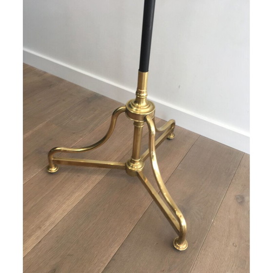 Image 1 of Vintage brass and black lacquered metal coat and hat rack, 1900