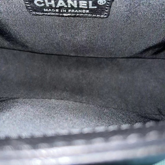 Image 1 of Chanel Boy Medium - 25CM Paris-Dallas Metal Edge Grained Calfskin Black Silver Hardware Series 19