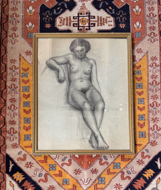 Studio di nudo femminile a carboncino Art Déco (1937) – Dipinti e disegni, Carta (photo 3 of 13)