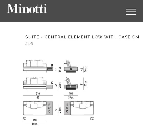 Image 1 of Minotti Roger 2-seater with wardrobe, mint condition