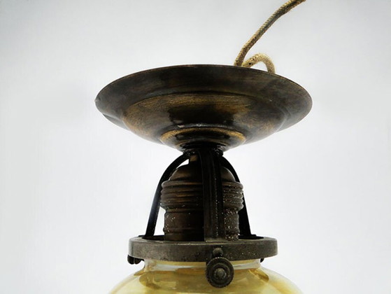 Early 20th Century Glass Pendant Lamp – Metal (photo 11 of 11)