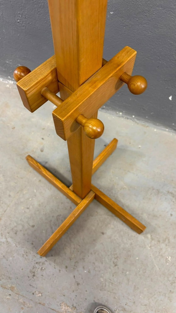 Image 1 of Freestanding Mid-Century Pine Coat Rack, Solid Wood, 1970s, Europe