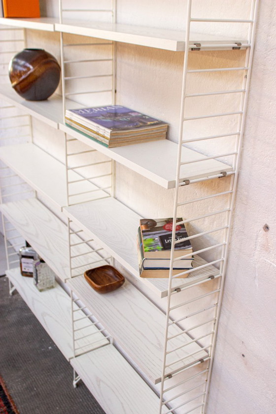 Image 1 of Original Nisse String shelf, vintage mid-century white highboard