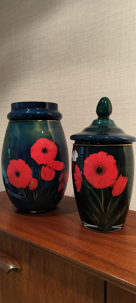 2 Glass Jars - Hand-Painted – Vases (photo 12 of 12)