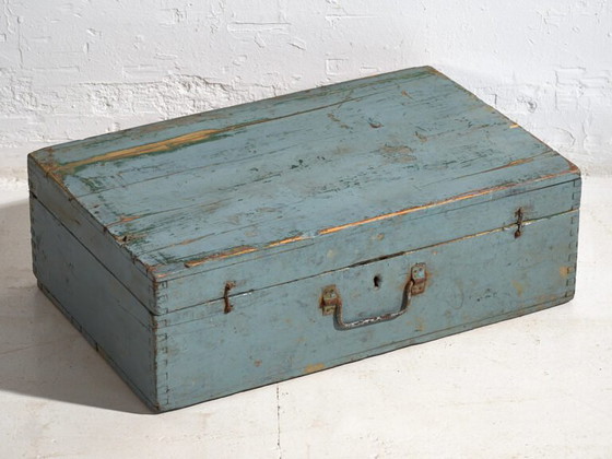 Cassa antica con patina azzurra (c.1920) #61 – Oggetti decorativi, Rustic (photo 13 of 16)