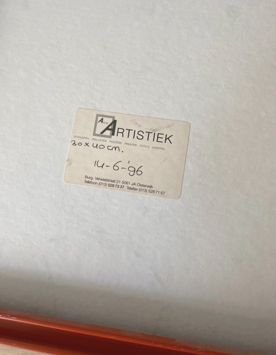 Image 1 of Dos marcos naranjas con impresión offset, dibujos de Miffy de 1996