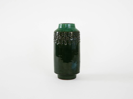 Grüne Keramikvase, dänisches Design, 1970er Jahre, hergestellt in Dänemark