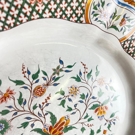 Image 1 of Set aus 8 Gien-Speisetellern, Dekor Rouen Esparsette, 1990