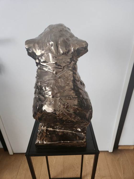 Image 1 of Villari - Large handmade porcelain bust of a Panther - Limited Edition 100/300 - 39 cm