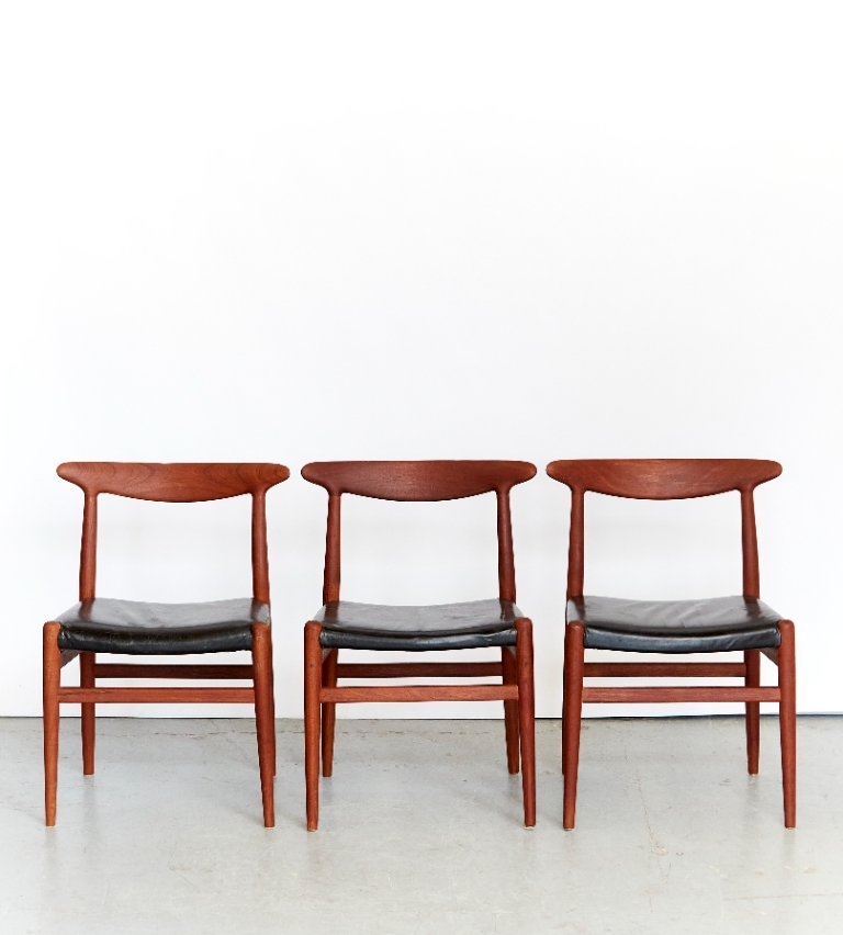 椅子 Hans J. Wegner W2 / C.M. Madsen W2 Dining Chair by Hans J. Wegner for C.M.Madsen, 1950s, Set