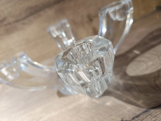 Image 1 of Candeliere/candeliere in cristallo a 4 luci Val Saint Lambert degli anni '50