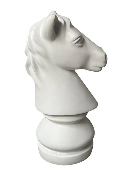 Image 1 of Escultura de fibra de vidrio - Juego de ajedrez - Negro, blanco