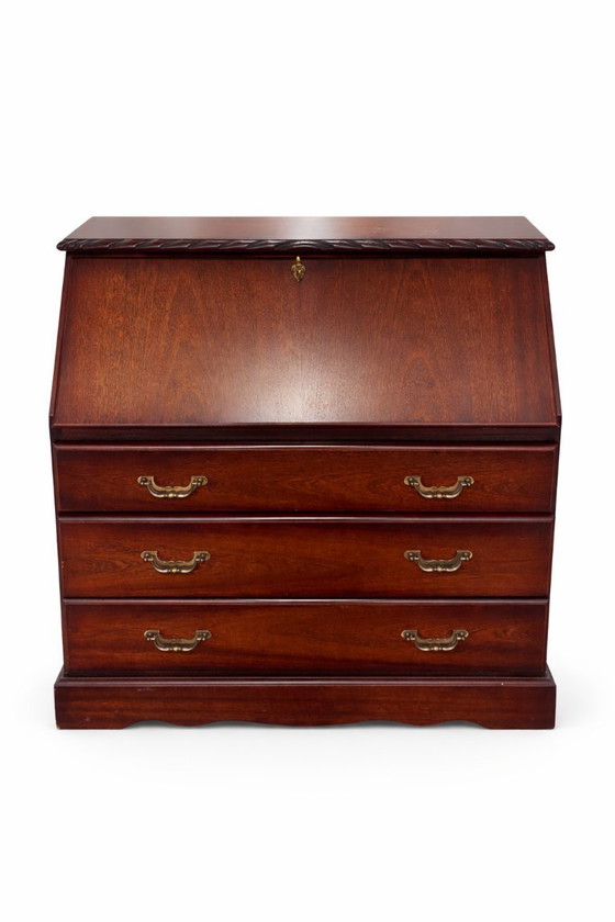 Image 1 of Scrivania in mogano di metà secolo con chiave