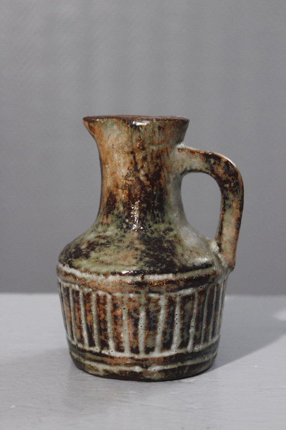 Image 1 of Olivier Pettit Lamp base in chamotte clay with incised geometric decoration, 1960s