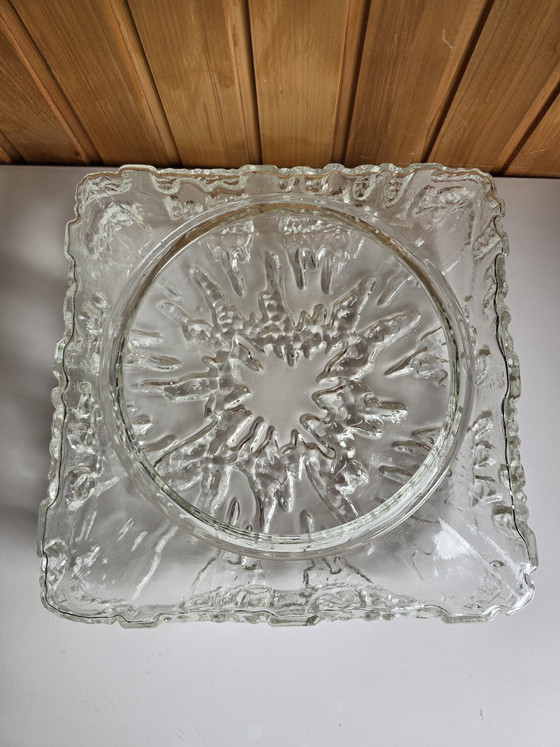 Image 1 of Vintage Honsel 'Ice Glass' Ceiling Lamp – 1970s