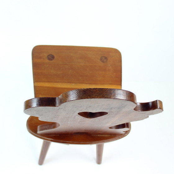 Image 1 of Folk Style Dining Chair In Wood, Czechoslovakia 1973