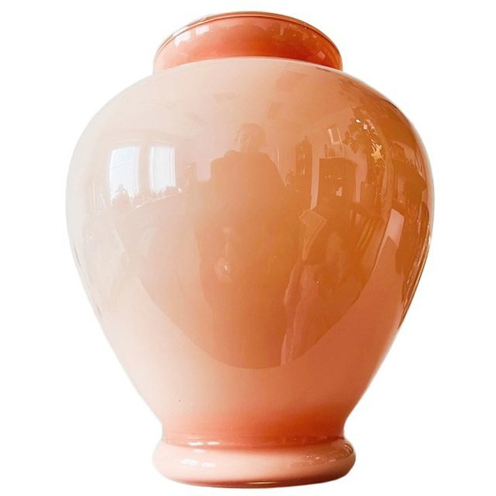 Image 1 of Vintage vaas roze glas 1980's