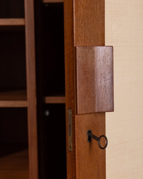 Image 1 of 1960s Italian Design Two-Door Wardrobe in Wood and Fabric