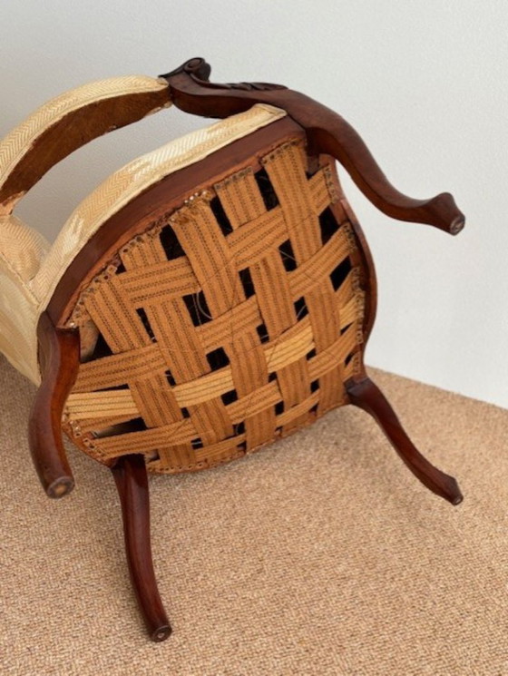 Image 1 of FAUTEUIL BIEDERMEIER MAJESTUEUX avec DOSSIER DE 80 cm