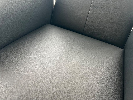 Image 1 of 8 chaises de salle à manger Framati Luxury en cuir noir, neuves.