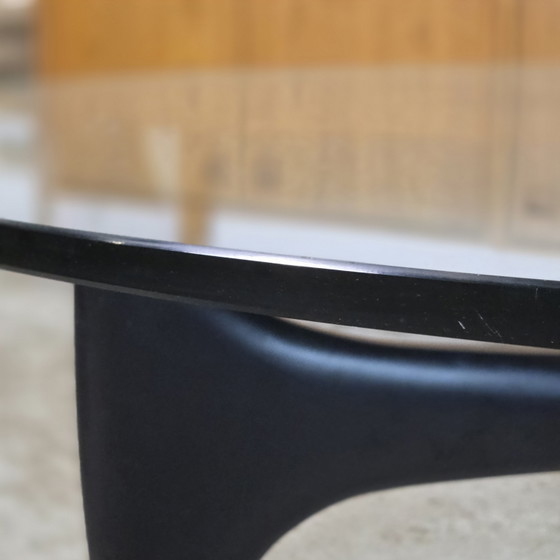 Image 1 of Vintage jaren 50-60 space age design salontafel glas en hout