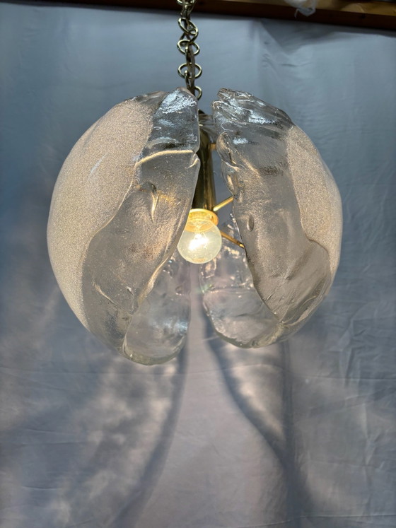 Vintage Kaiser Leuchten XL Pendant Lamp 70s Murano Glass, Gold (photo 3 of 15)