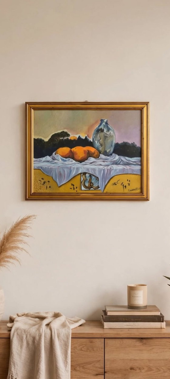 Stillleben-Gemälde des Autors – Acryl auf Karton – Signiert – Gemälde & Zeichnungen, Wood (photo 3 of 5)