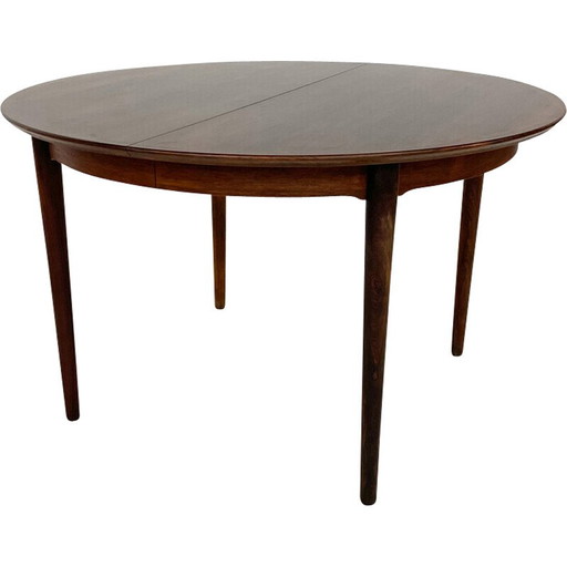 Vintage round dining table with 2 extensions, 1960