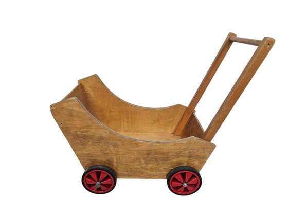 Image 1 of Dutch design - ADO - Wooden toys - Ko Verzuu - Stroller - 'De Stijl' - Gerrit Rietveld inspired - 70's