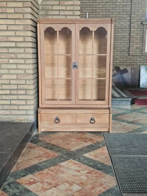 Church display case from the historic church of Schulen – solid oak – unique heritage piece (ca. 1960)